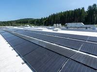 Photovoltaik auf dem Dach eines Industriegebäudes