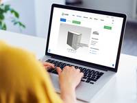 Mithilfe des 3D-Viewers können Produkte dreidimensional betrachtet, relevante Produktdetails angezeigt und die BIM-Daten in über 30 CAD-Formaten heruntergeladen werden – wie hier am Beispiel der x-change dynamic pro Luft-Wasser-Wärmepumpe von KERMI zu sehen.