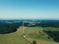 Windenergieanlage in Freiamt, Südbaden.