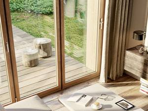 Solarlux Woodline: Glas-Faltwand aus Holz mit resistenter Oberfläche