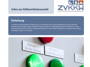 ZVKKW-Folder zur Kältemittelauswahl