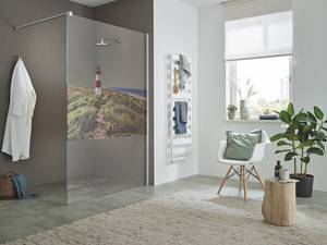Sprinz: Gedruckter Sichtschutz in der Walk-in Dusche – auf beiden Seiten gleich schön