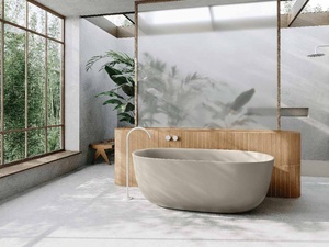 Kaldewei Oyo Duo in Grau in einem Badezimmer stehend