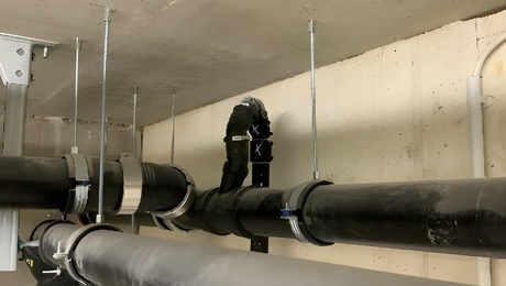 Rückstauschleife unterhalb der Erdgeschossdecke