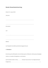 Muster Gewerbemietvertrag