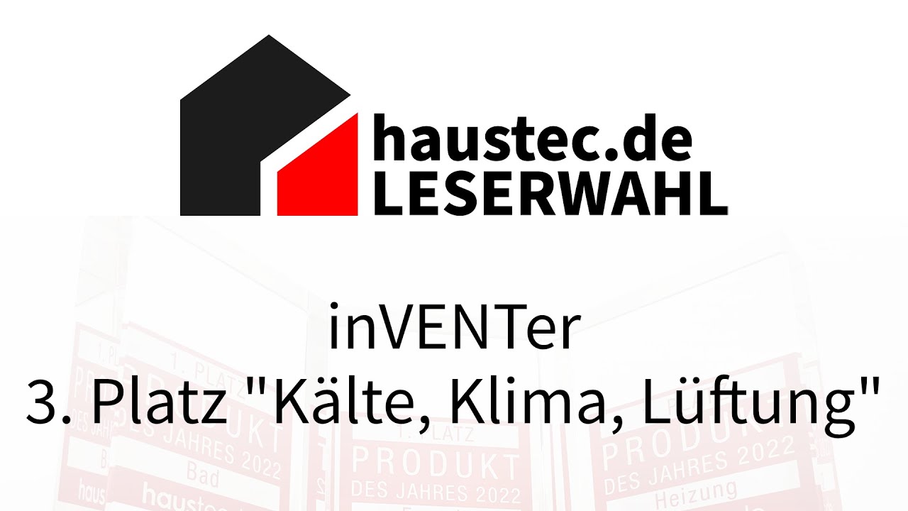 Leserwahl 2022: Solider 3. Platz für Schalldämmlüftung iV14-Zero